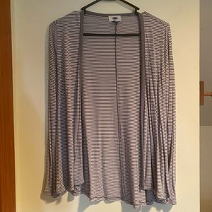 Grey Striped Old Navy lightweight Cardigan